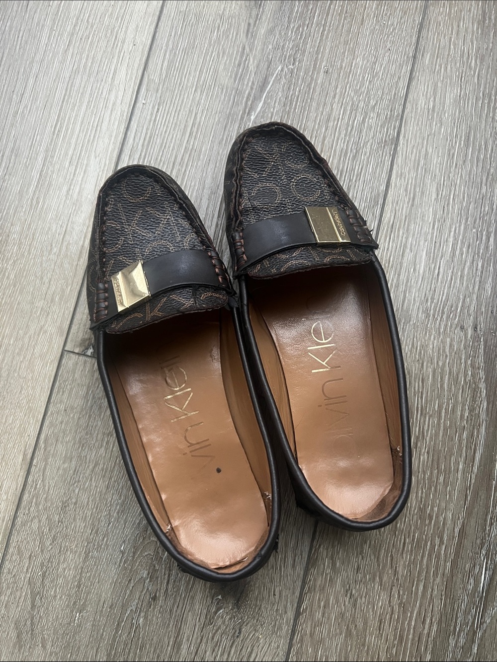 Women’s Calvin Klein Brown Slip-On Loafers